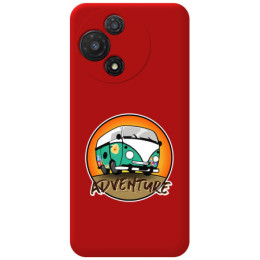 Funda Silicona Líquida Roja para TCL 60 5G diseño Adventure Dibujos