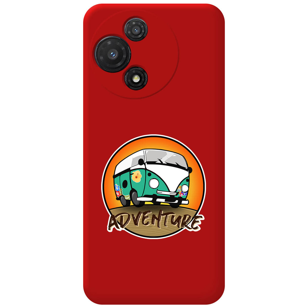 Funda Silicona Líquida Roja para TCL 60 5G diseño Adventure Dibujos