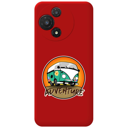 Funda Silicona Líquida Roja para TCL 60 5G diseño Adventure Dibujos