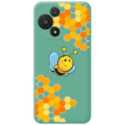 Funda Silicona Líquida Verde para TCL 60 5G diseño Abeja Dibujos