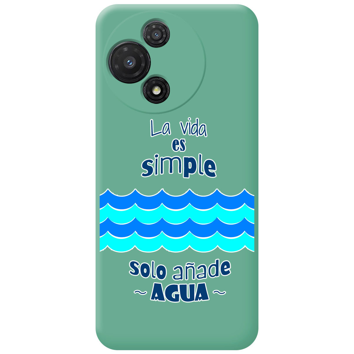 Funda Silicona Líquida Verde para TCL 60 5G diseño Agua Dibujos