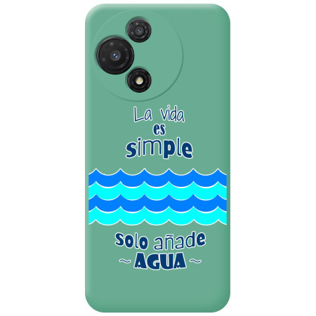 Funda Silicona Líquida Verde para TCL 60 5G diseño Agua Dibujos