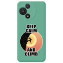 Funda Silicona Líquida Verde para TCL 60 5G diseño Hombre Escalada Dibujos