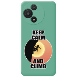 Funda Silicona Líquida Verde para TCL 60 5G diseño Mujer Escalada Dibujos