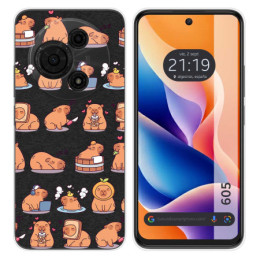 Funda Silicona Transparente para TCL 605 diseño Capibara 01 Dibujos