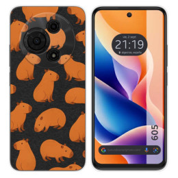Funda Silicona Transparente para TCL 605 diseño Capibara 02 Dibujos