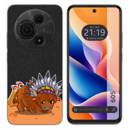 Funda Silicona Transparente para TCL 605 diseño Bufalo Dibujos