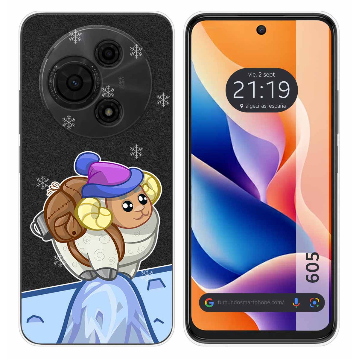 Funda Silicona Transparente para TCL 605 diseño Cabra Dibujos