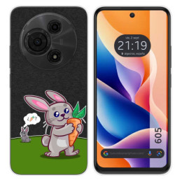 Funda Silicona Transparente para TCL 605 diseño Conejo Dibujos