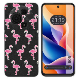 Funda Silicona Transparente para TCL 605 diseño Flamenco Dibujos