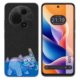 Funda Silicona Transparente para TCL 605 diseño Hipo Dibujos