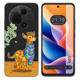 Funda Silicona Transparente para TCL 605 diseño Jirafa Dibujos