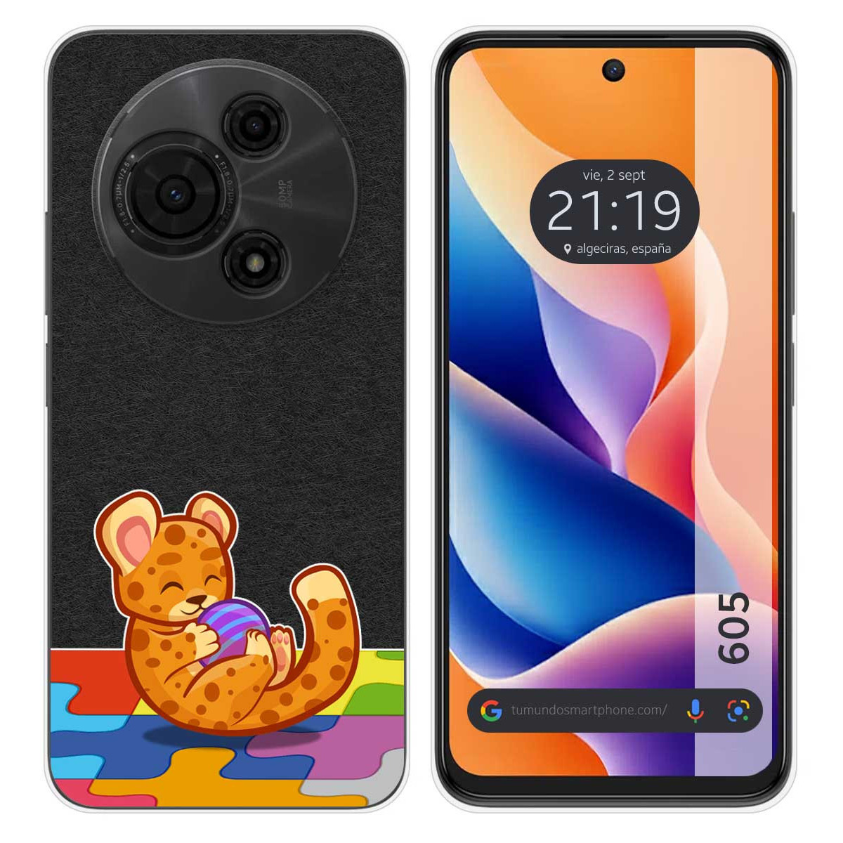 Funda Silicona Transparente para TCL 605 diseño Leopardo Dibujos