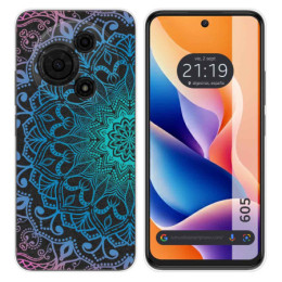 Funda Silicona Transparente para TCL 605 diseño Mandala Dibujos