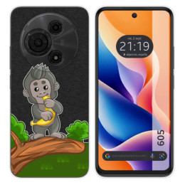 Funda Silicona Transparente para TCL 605 diseño Mono Dibujos