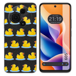 Funda Silicona Transparente para TCL 605 diseño Pato Dibujos