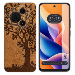 Funda Silicona para TCL 605 diseño Cuero 03 Dibujos