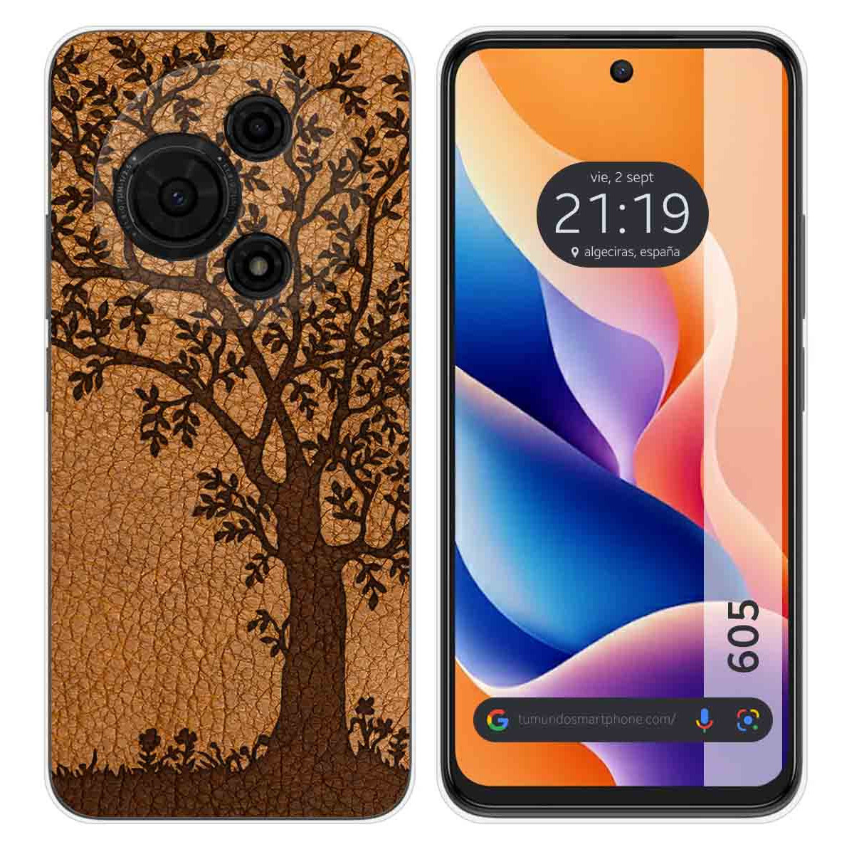 Funda Silicona para TCL 605 diseño Cuero 03 Dibujos