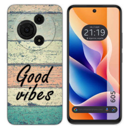 Funda Silicona para TCL 605 diseño Madera 01 Dibujos