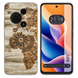 Funda Silicona para TCL 605 diseño Madera 07 Dibujos
