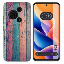 Funda Silicona para TCL 605 diseño Madera 10 Dibujos