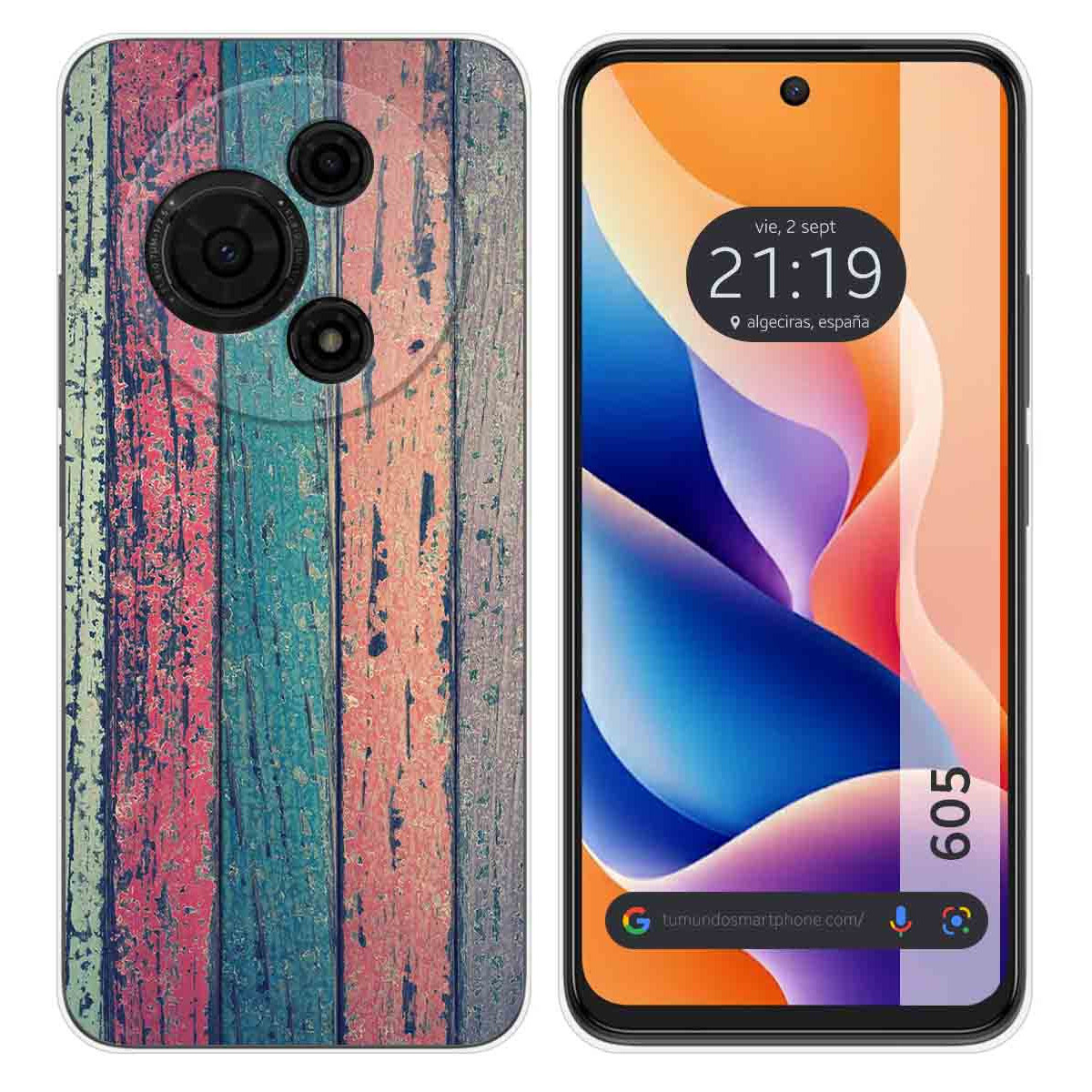 Funda Silicona para TCL 605 diseño Madera 10 Dibujos