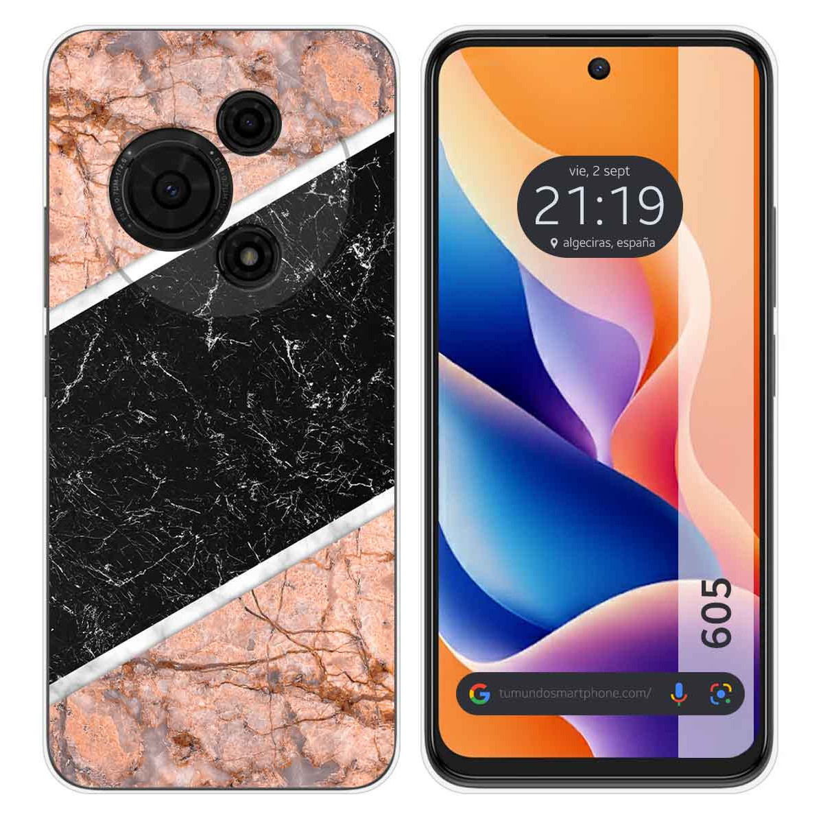 Funda Silicona para TCL 605 diseño Mármol 07 Dibujos