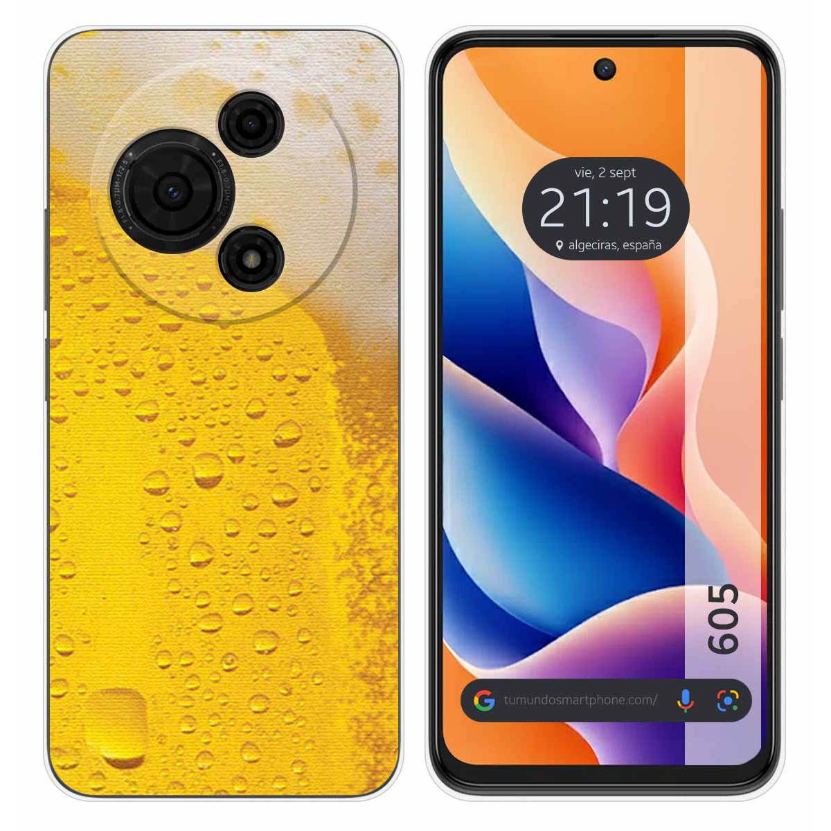 Funda Silicona para TCL 605 diseño Cerveza Dibujos