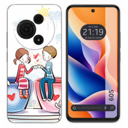 Funda Silicona para TCL 605 diseño Café Dibujos