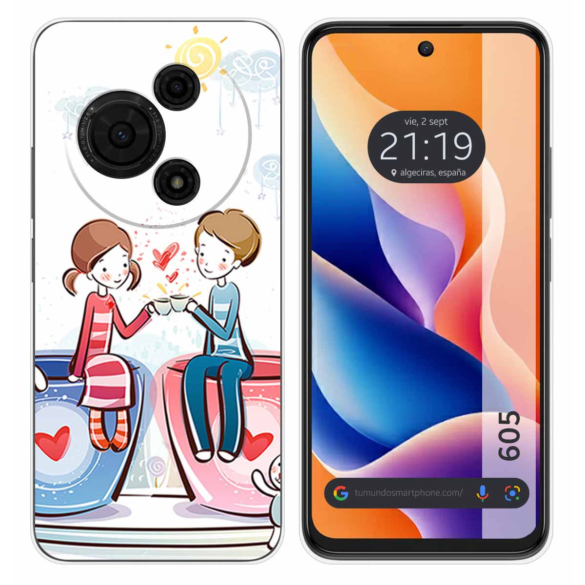 Funda Silicona para TCL 605 diseño Café Dibujos