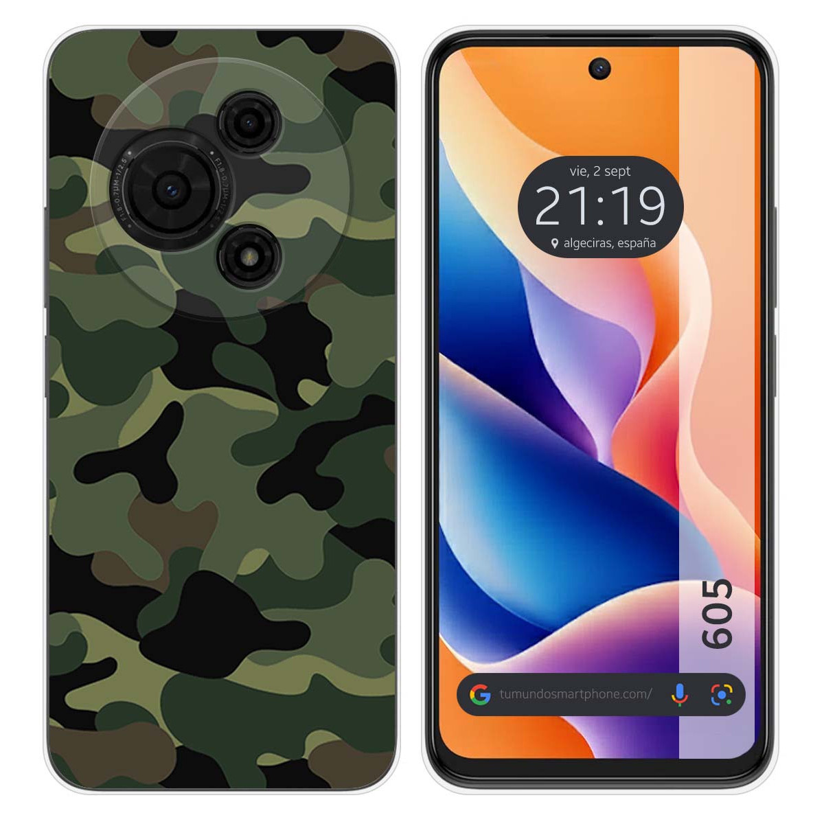 Funda Silicona para TCL 605 diseño Camuflaje Dibujos