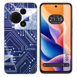Funda Silicona para TCL 605 diseño Circuito Dibujos