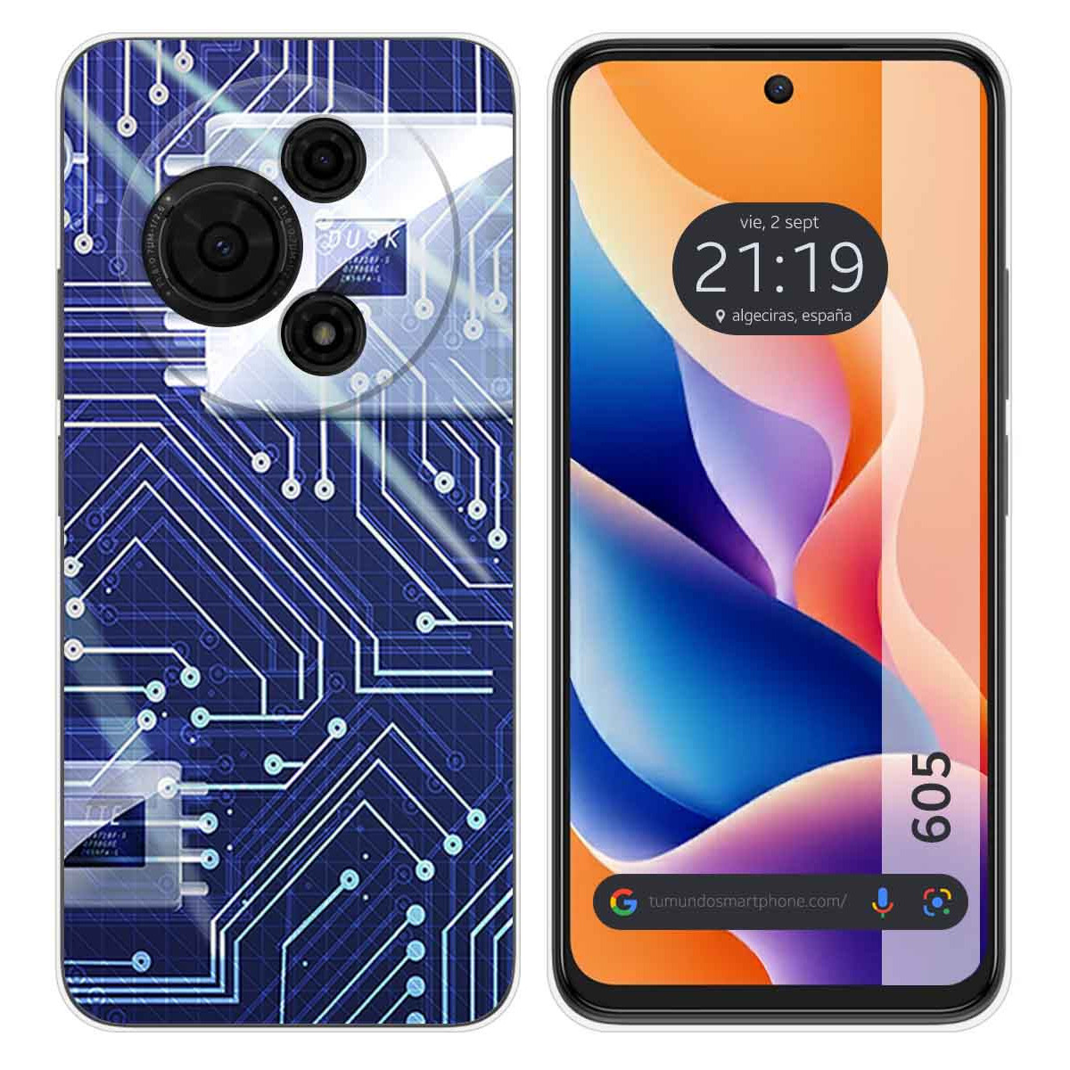 Funda Silicona para TCL 605 diseño Circuito Dibujos