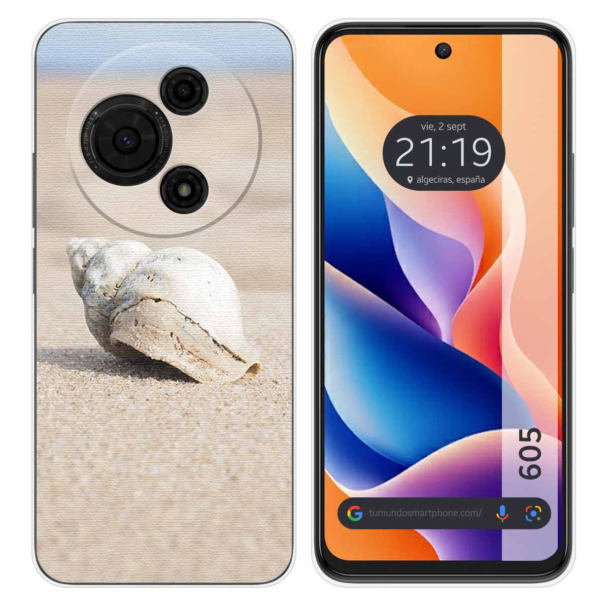 Funda Silicona para TCL 605 diseño Concha Dibujos