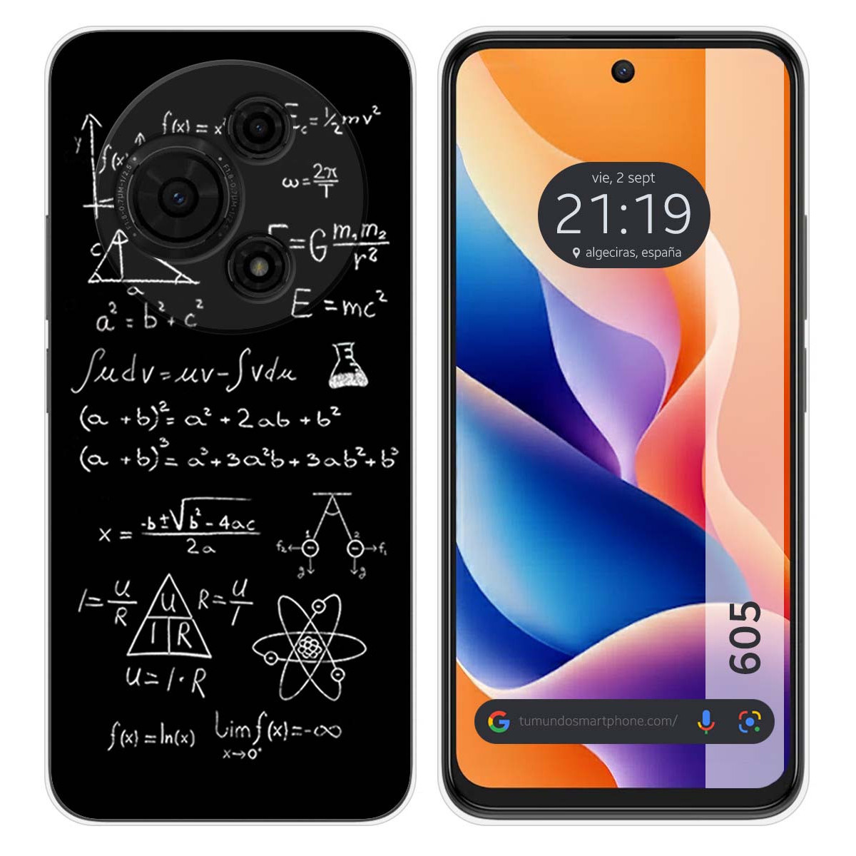 Funda Silicona para TCL 605 diseño Formulas Dibujos