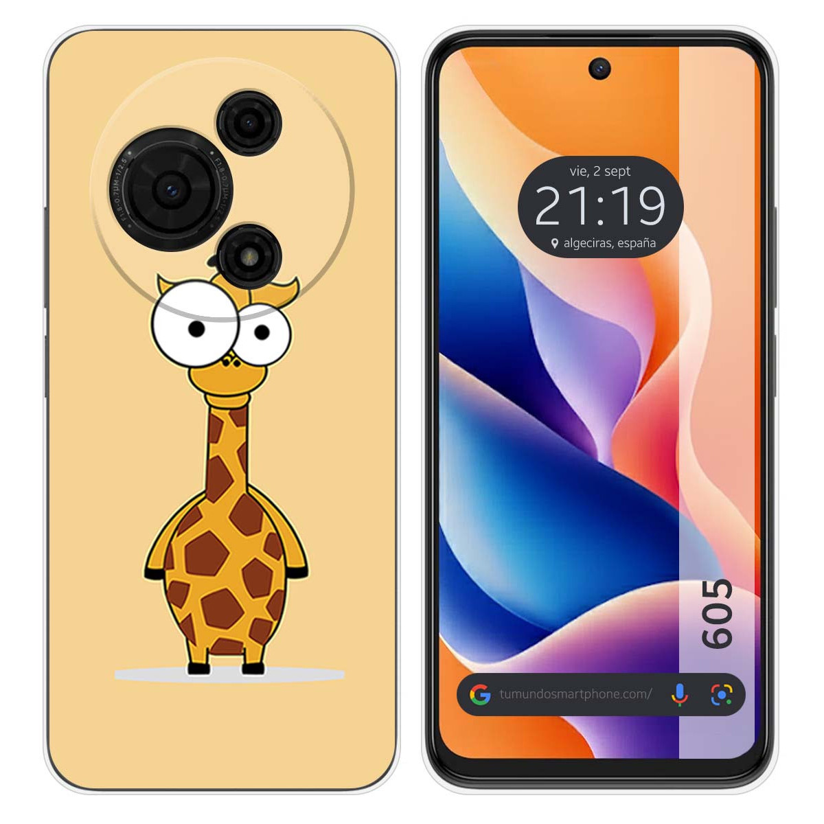Funda Silicona para TCL 605 diseño Jirafa Dibujos