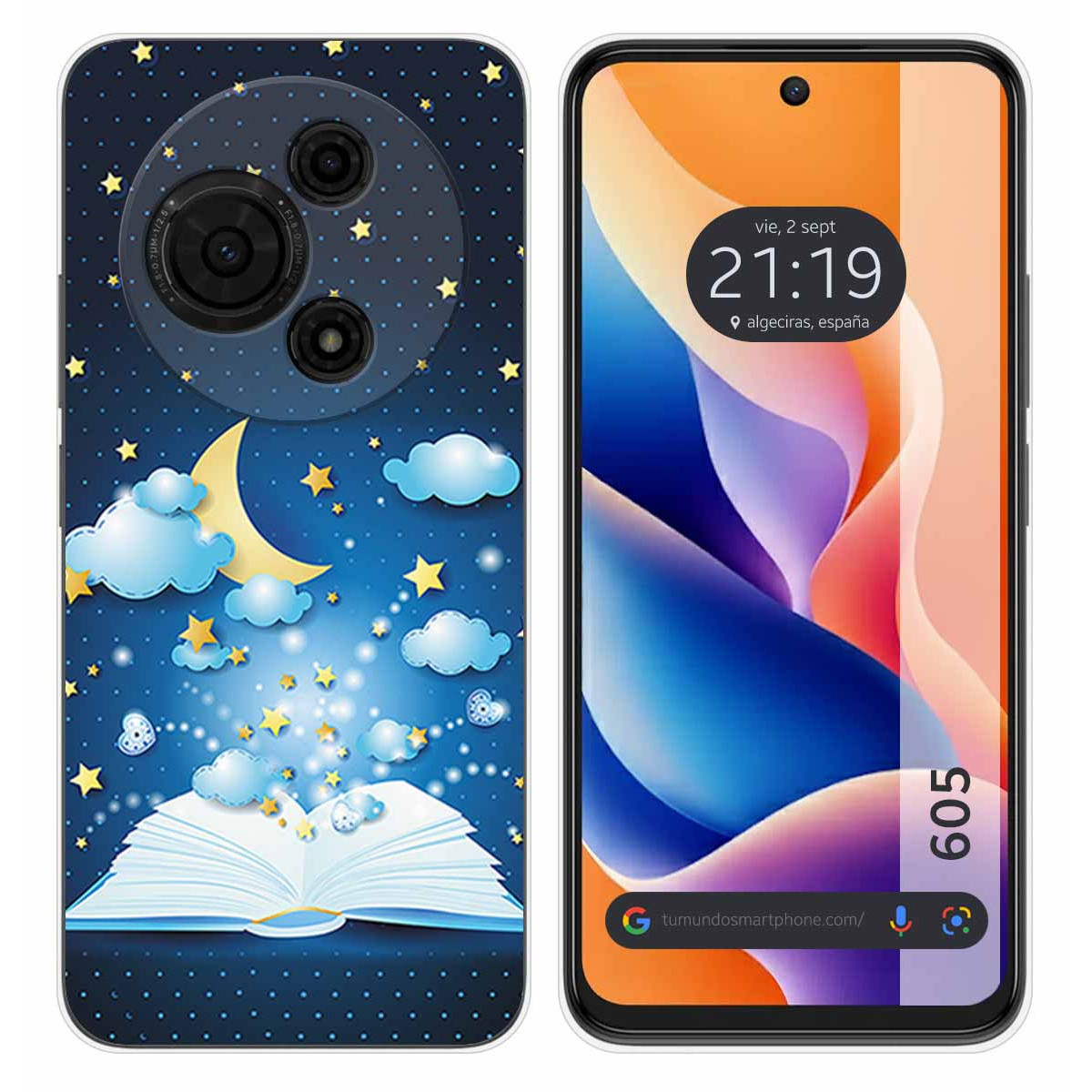 Funda Silicona para TCL 605 diseño Libro Cuentos Dibujos