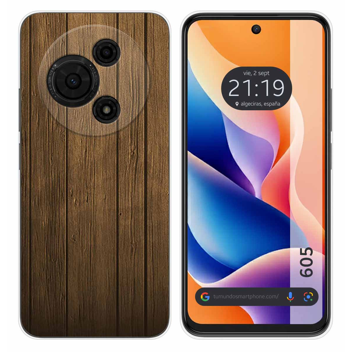 Funda Silicona para TCL 605 diseño Madera Dibujos