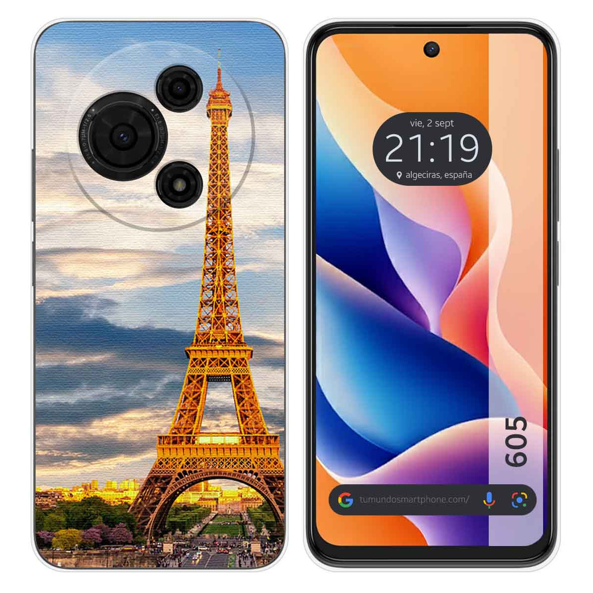 Funda Silicona para TCL 605 diseño Paris Dibujos