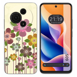 Funda Silicona para TCL 605 diseño Primavera En Flor Dibujos