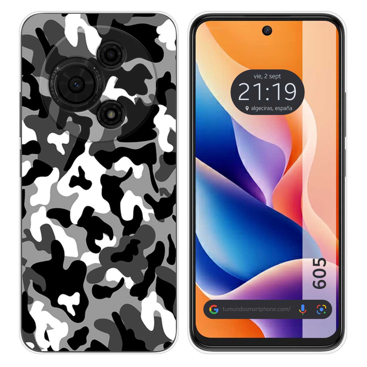 Funda Silicona para TCL 605 diseño Snow Camuflaje Dibujos