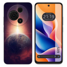 Funda Silicona para TCL 605 diseño Tierra Dibujos