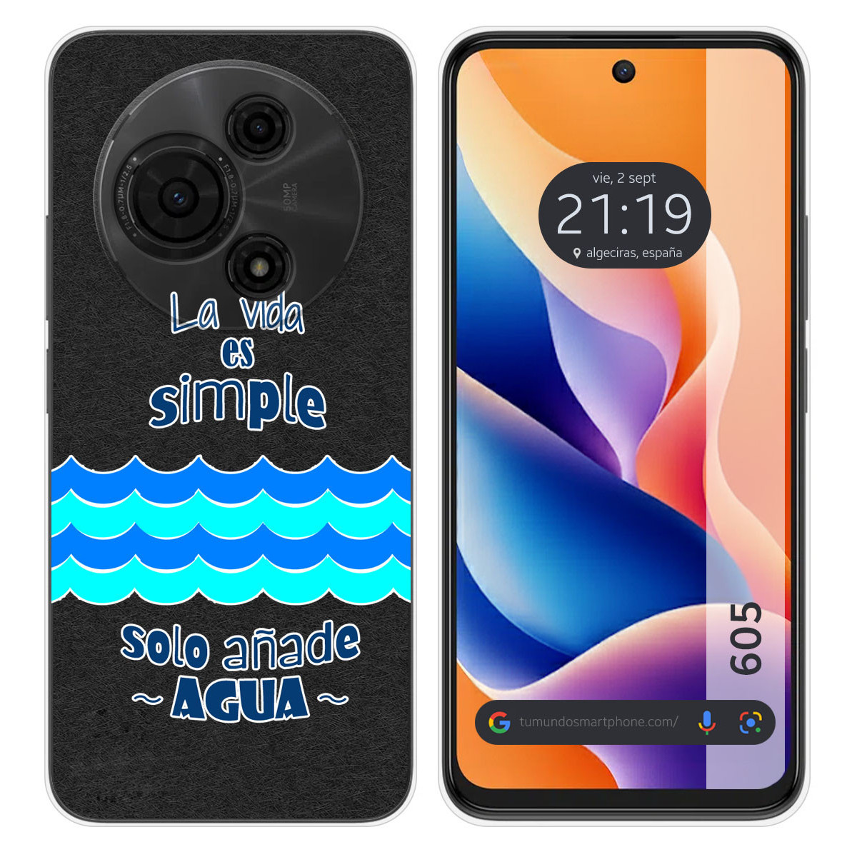 Funda Silicona para TCL 605 diseño Agua Dibujos