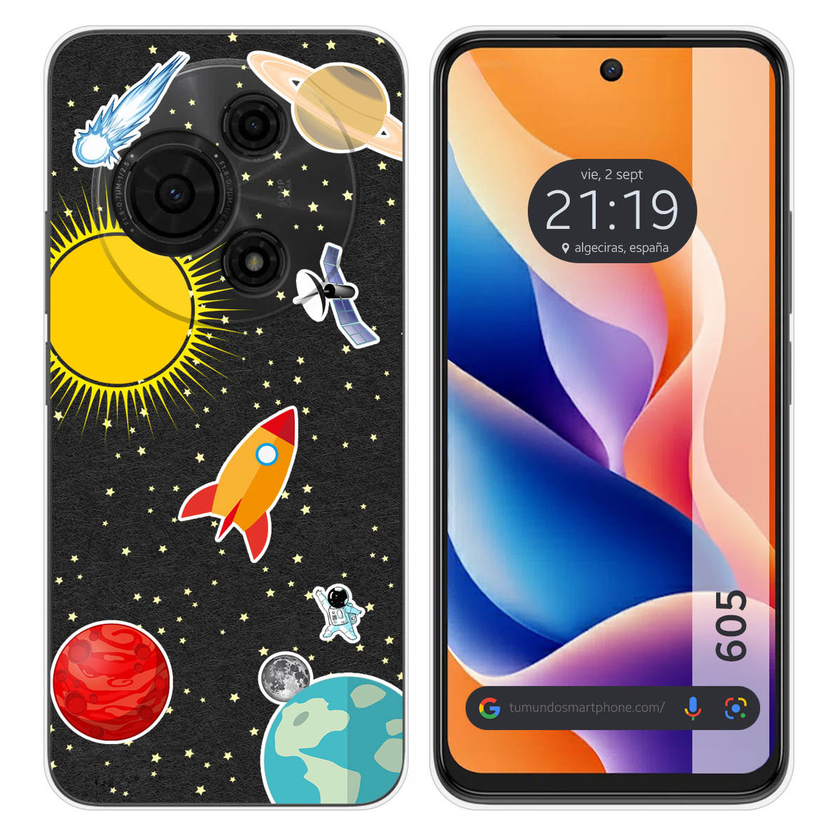 Funda Silicona para TCL 605 diseño Espacio Dibujos