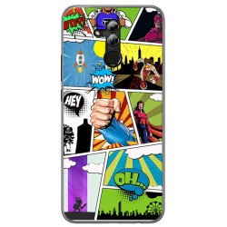 Funda Gel Tpu para Huawei Mate 20 Lite Diseño Comic Dibujos
