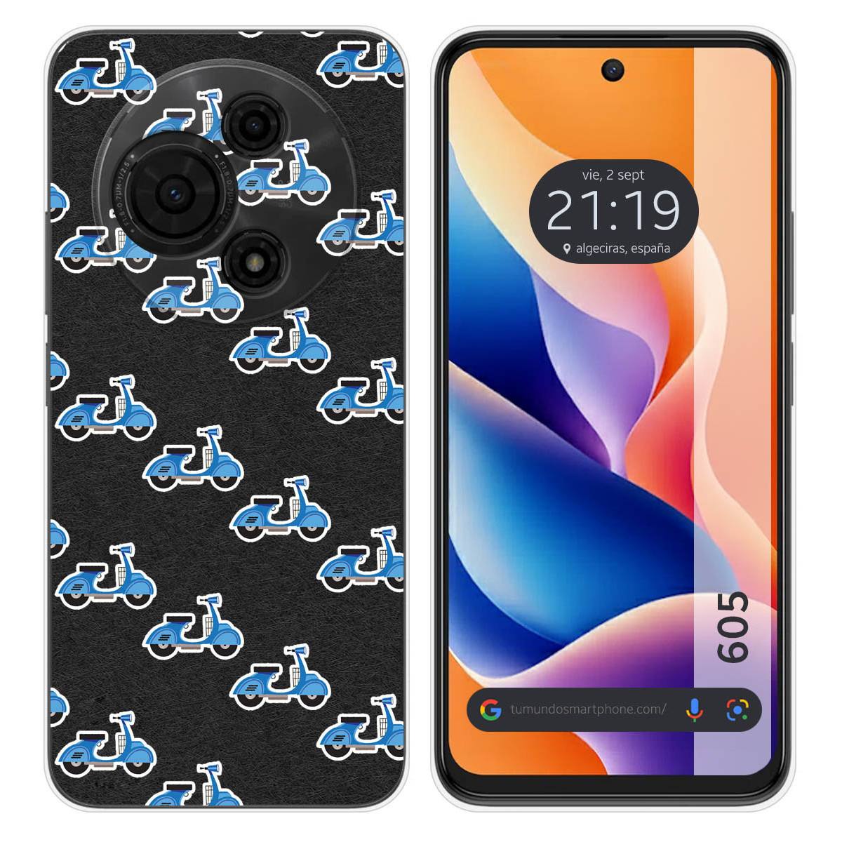 Funda Silicona para TCL 605 diseño Scooter Dibujos