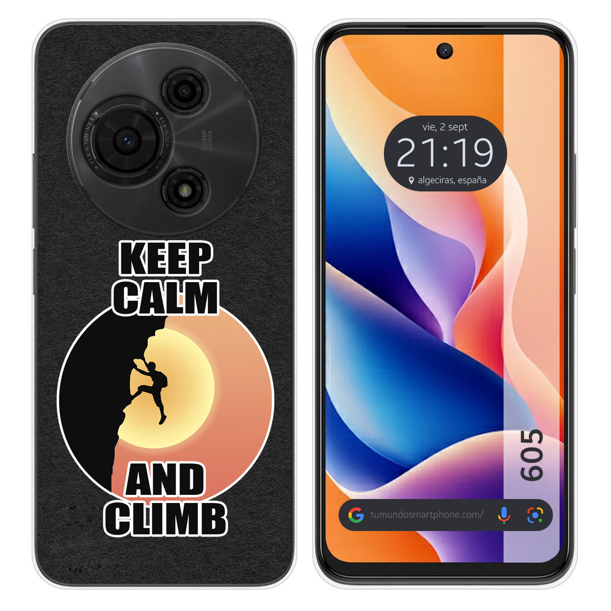 Funda Silicona para TCL 605 diseño Hombre Escalada Dibujos