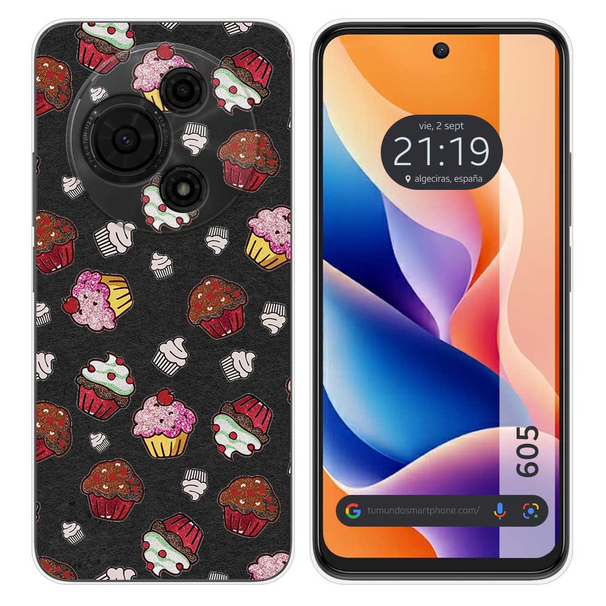 Funda Silicona para TCL 605 diseño Muffins Dibujos
