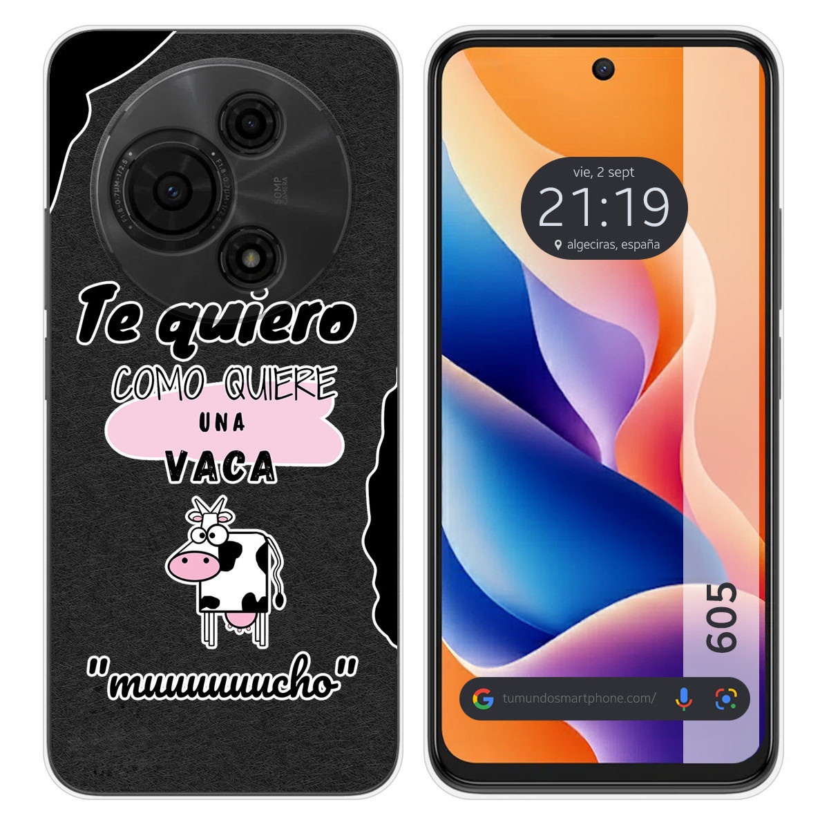 Funda Silicona para TCL 605 diseño Vaca Dibujos