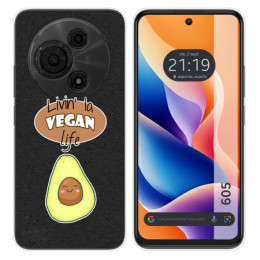 Funda Silicona para TCL 605 diseño Vegan Life Dibujos